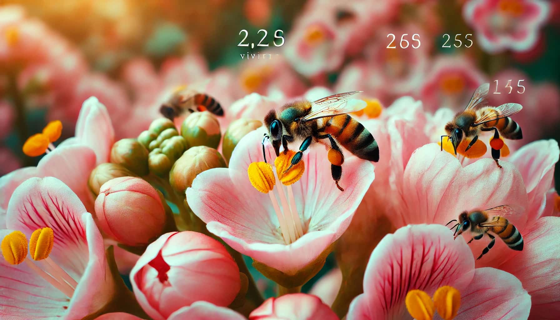 Abeja recolectando néctar de una flor